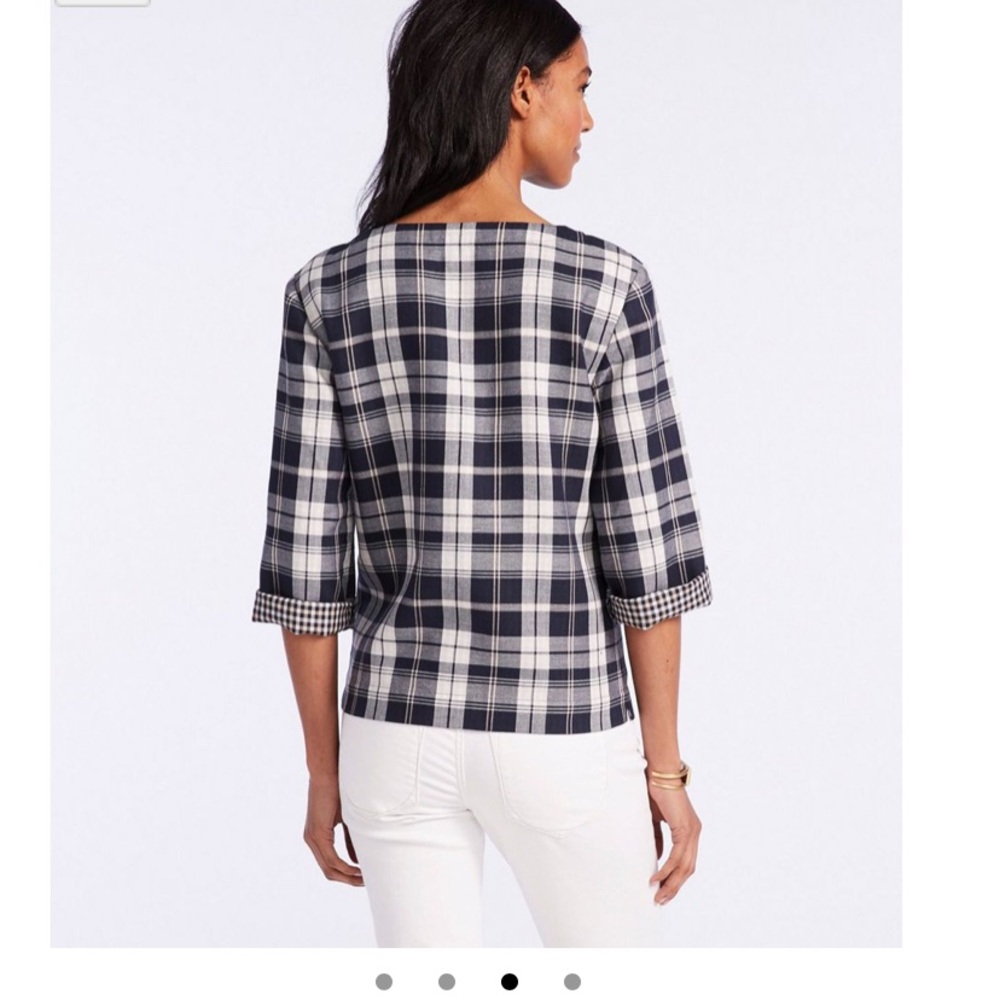 LL Bean Cozy Plaid Flannel Popover 100% cotton - Picture 2 of 10